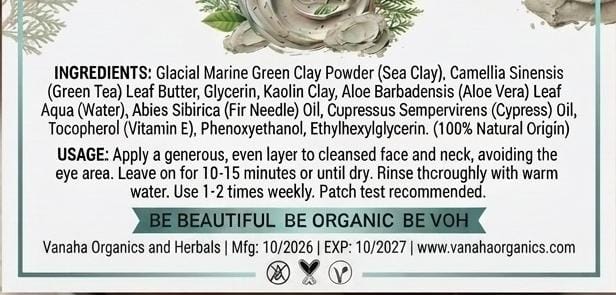 Glacial Marine Green Clay Face mask