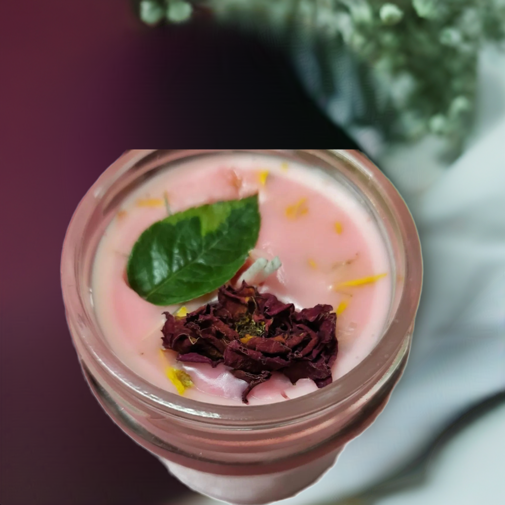 Aromatic rose jar candles