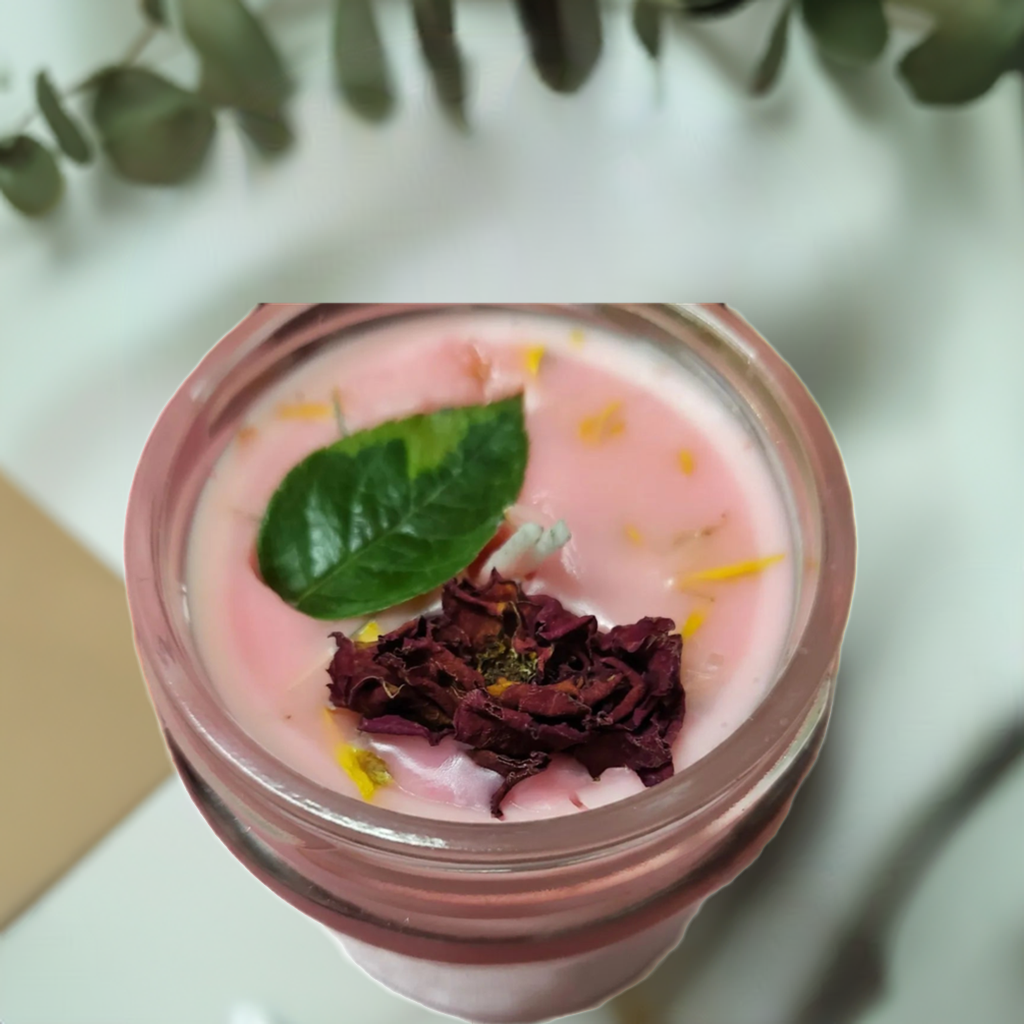 Aromatic rose jar candles