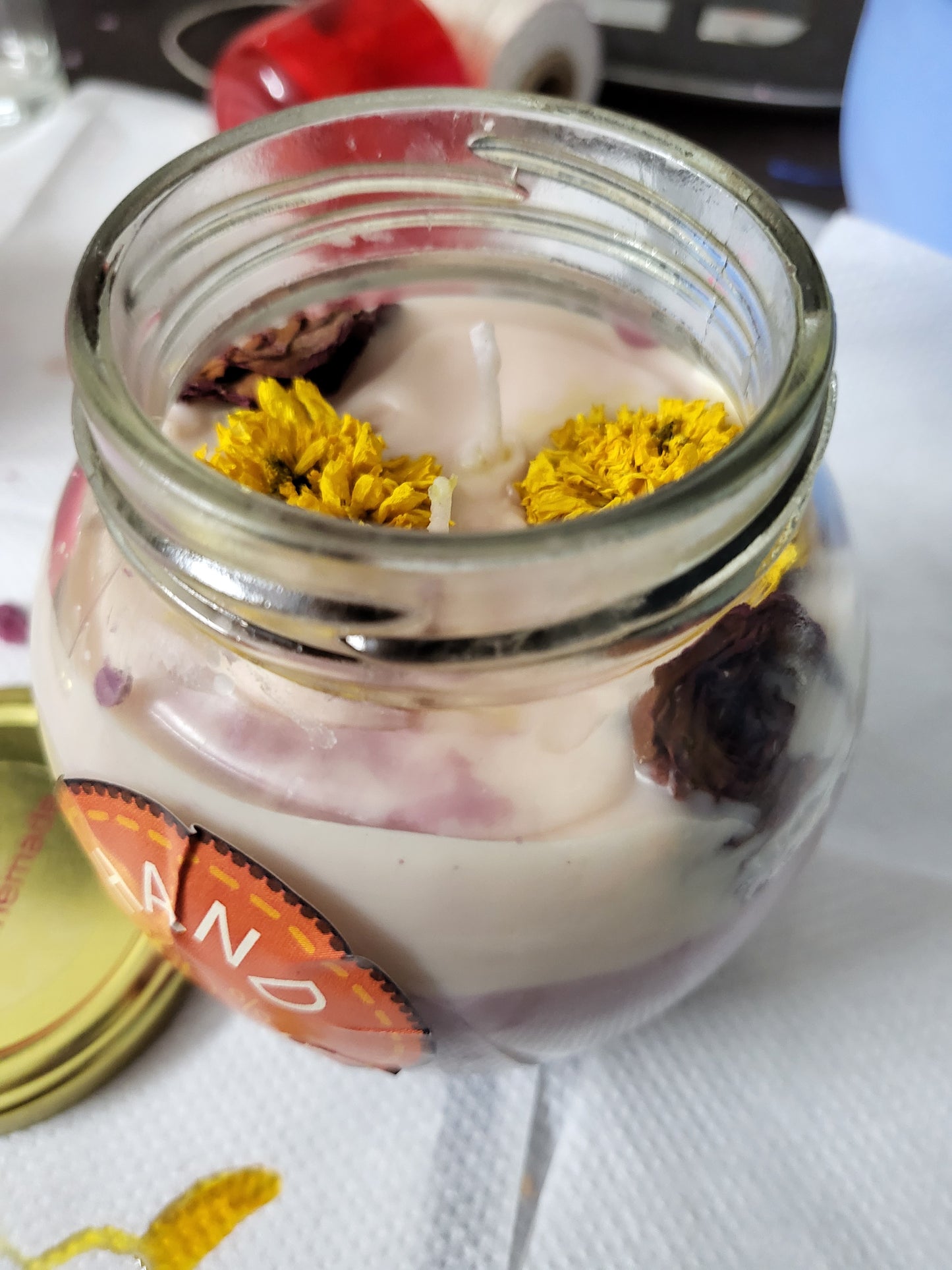 Aromatherapy marigold jar candles