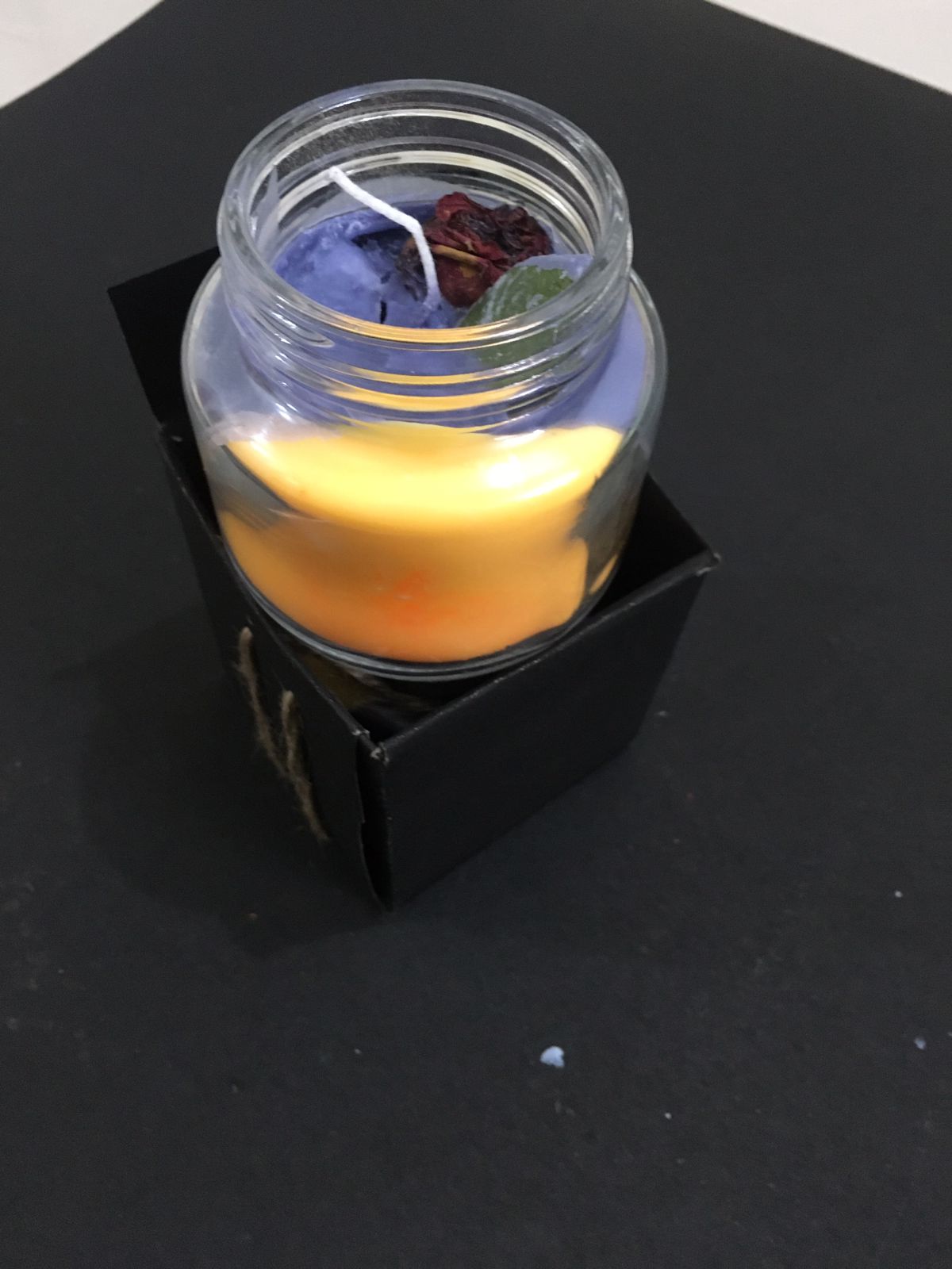 Orange Bay leaf Geometric Candle