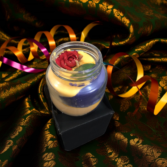 Orange Bay leaf Geometric Candle