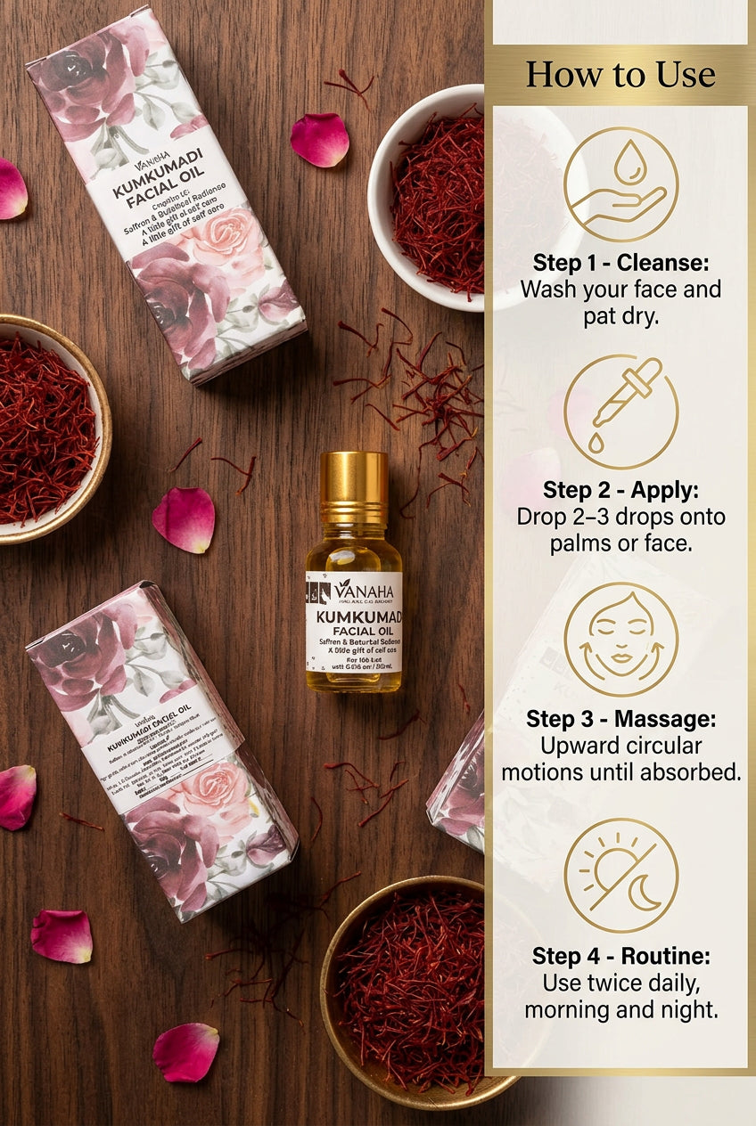 Kumkumadi Facial Oil | Saffron & Botanical Radiance | 6 ml