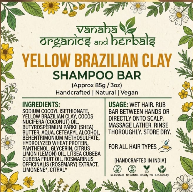 Aabha – Yellow Brazilian Clay Shampoo Bar