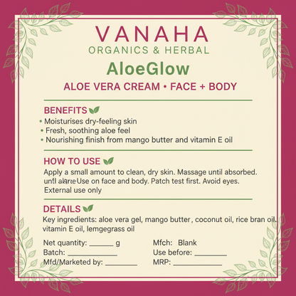 AloeGlow back square label