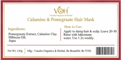 Calamine & Pomegranate Hair Mask | Hibiscus Oil | 130g