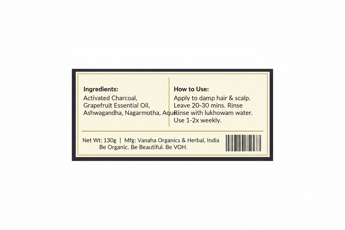 Charcoal & Grapefruit Hair Spa Mask | Ashwagandha & Nagarmotha | 130g