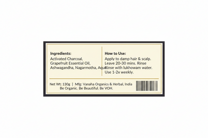 Charcoal & Grapefruit Hair Spa Mask | Ashwagandha & Nagarmotha | 130g