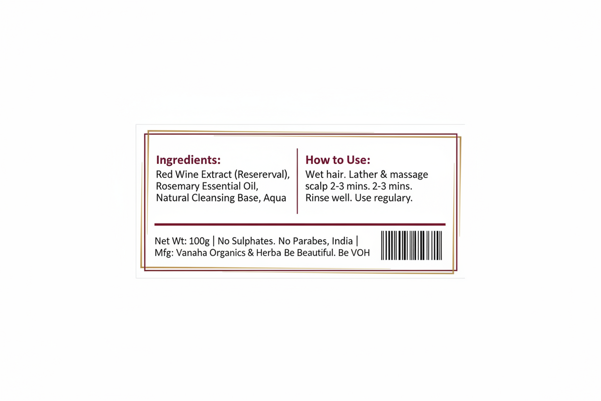 Rosemary & Red Wine Shampoo | Chemical-Free Hair Growth
