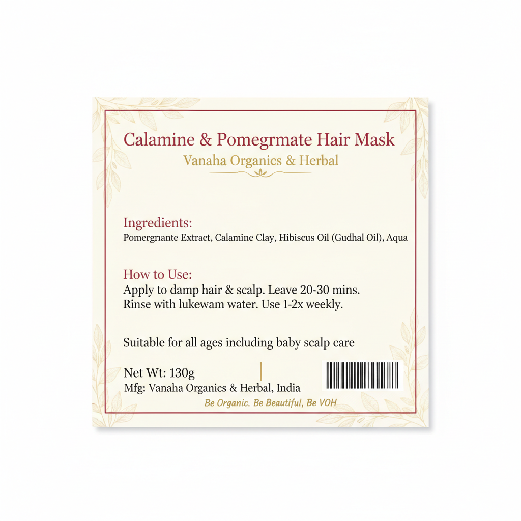 Calamine & Pomegranate Hair Mask | Hibiscus Oil | 130g