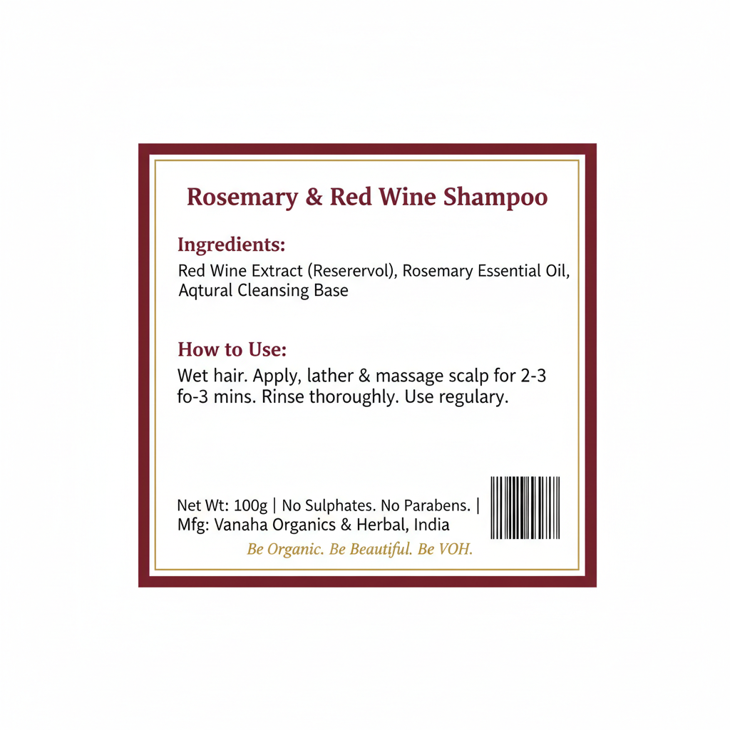 Rosemary & Red Wine Shampoo | Chemical-Free Hair Growth