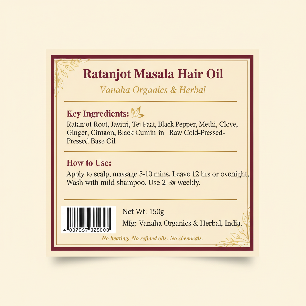 Ratanjot Masala Hair Oil | Cold-Pressed Ayurvedic Blend | Hair Fall & Growth