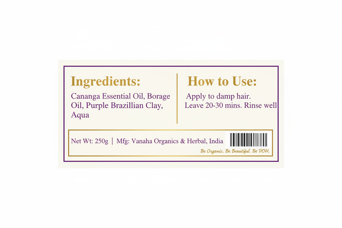 Cananga & Purple Brazilian Clay Hair Mask | Borage Oil