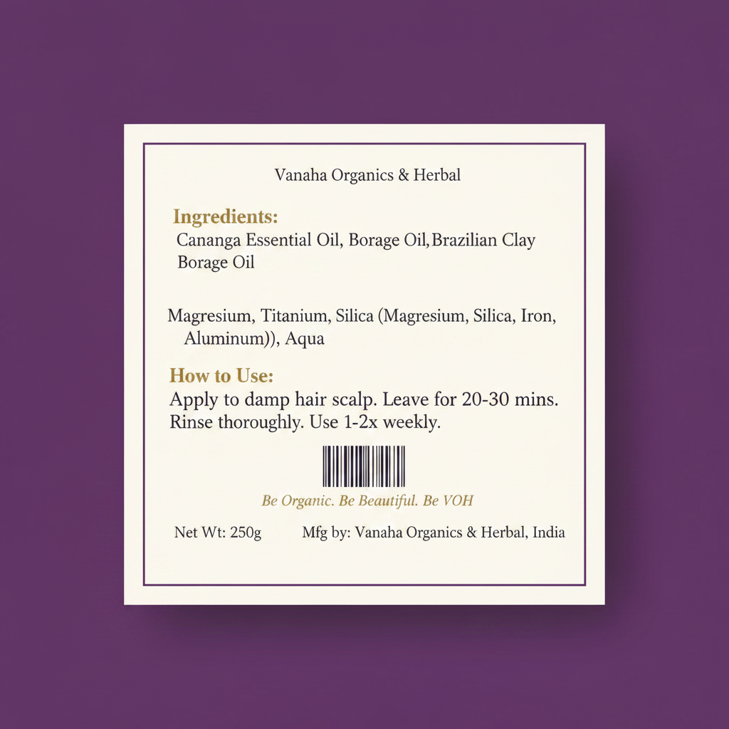 Cananga & Purple Brazilian Clay Hair Mask | Borage Oil