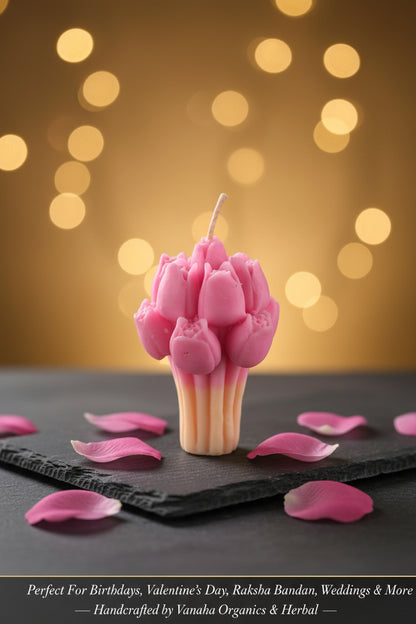 Tulip Bloom Candle | Handcrafted Floral Gift Hamper