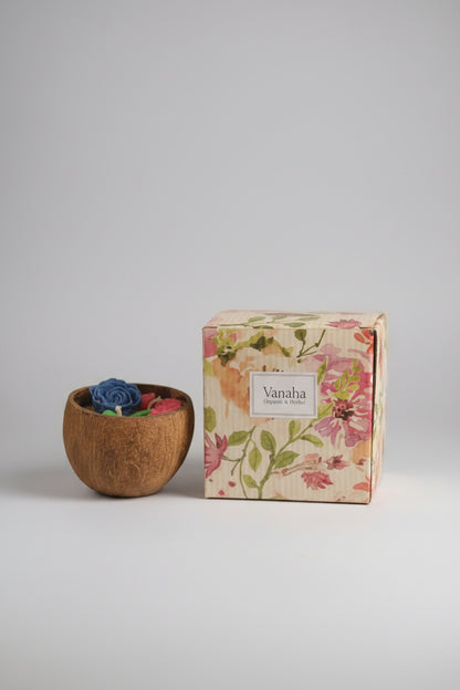 Coconut Shell Floral Soy Candle | Handcrafted Wax Flower Design