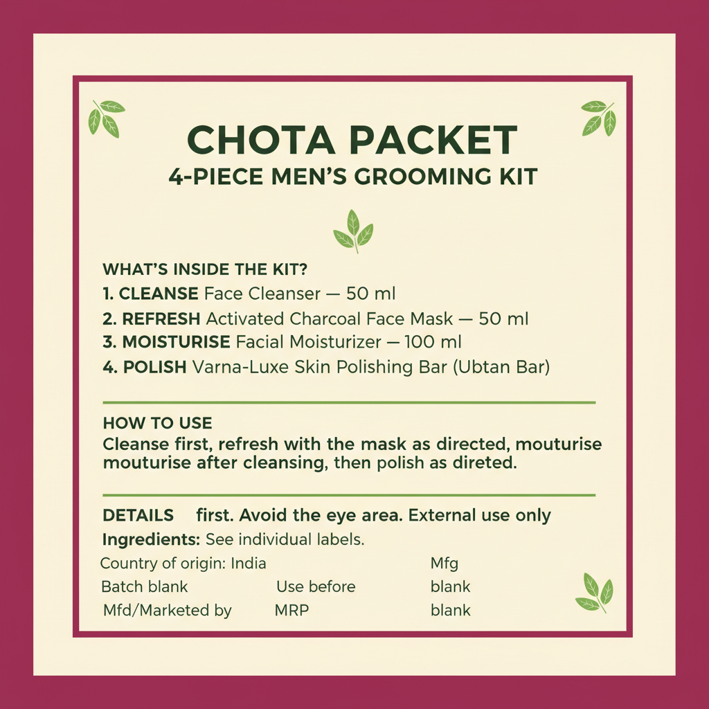 Chota Packet updated back square label