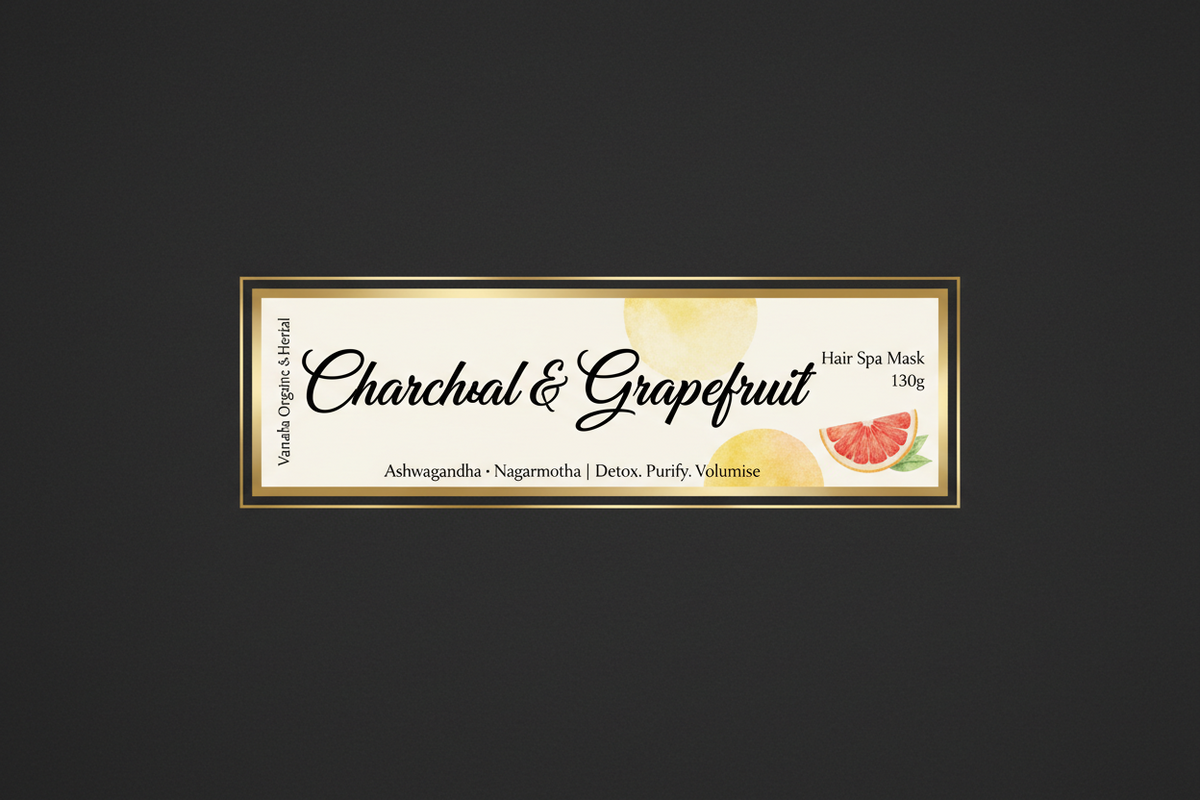 Charcoal & Grapefruit Hair Spa Mask | Ashwagandha & Nagarmotha | 130g
