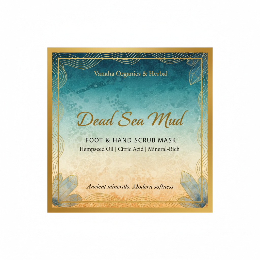Dead Sea Mud Scrub Foot & Hand Mask | Hempseed Oil | Mineral-Rich Exfoliator