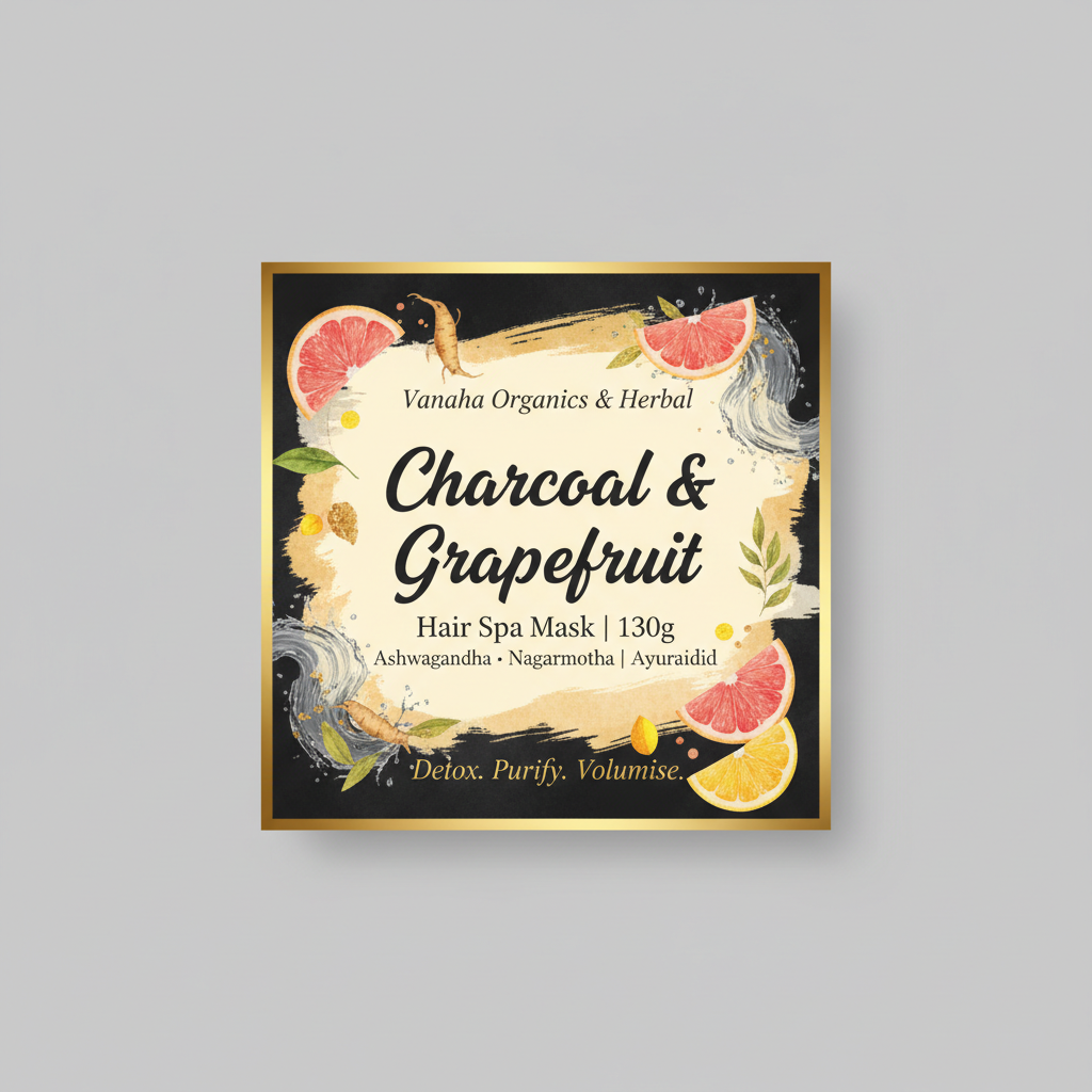 Charcoal & Grapefruit Hair Spa Mask | Ashwagandha & Nagarmotha | 130g