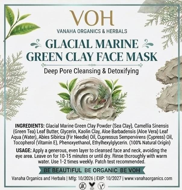 Glacial Marine Green Clay Face mask