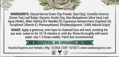 Glacial Marine Green Clay Face mask