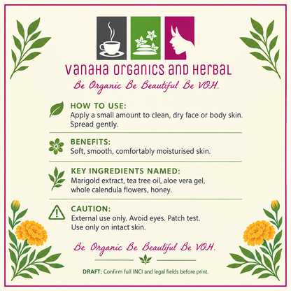 Marigold Aloe Gel back-label concept