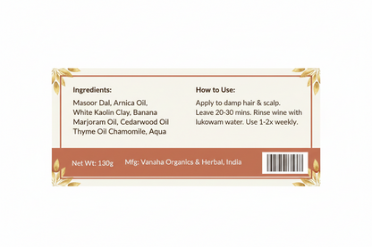 Masoor Dal & Arnica Hair Mask | Kaolin Clay, Banana & Botanical Oils