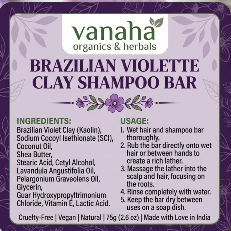 Brazilian VIOLETTE clay shampoo bar