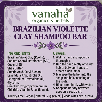 Brazilian VIOLETTE clay shampoo bar