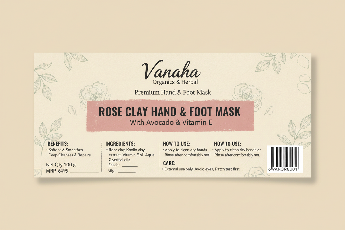Rose Clay Hand & Foot Mask horizontal back
