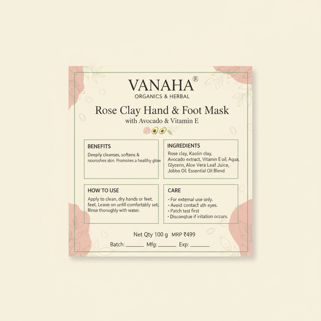 Rose Clay Hand & Foot Mask square back