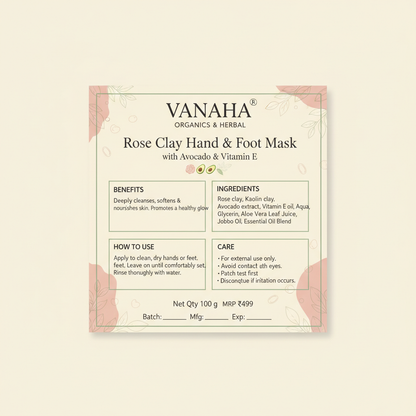 Rose Clay Hand & Foot Mask square back