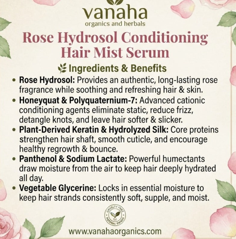 Rose Hydrosol Conditioning Hair Mist Serum