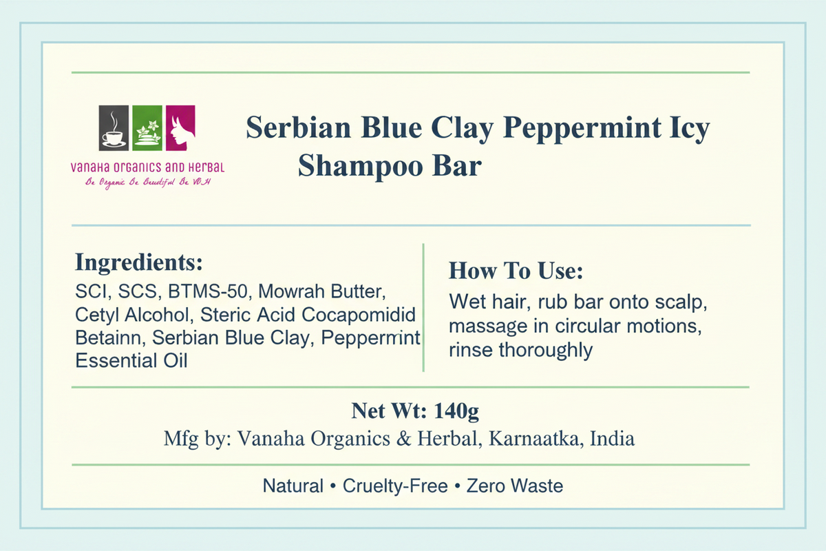Serbian Blue Clay Peppermint Icy Shampoo Bar