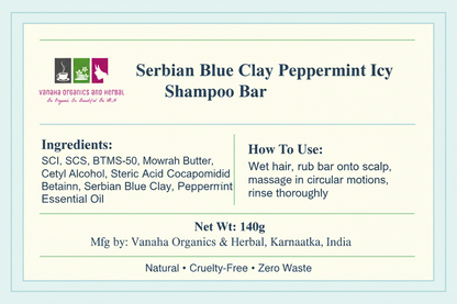 Serbian Blue Clay Peppermint Icy Shampoo Bar