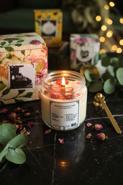 Wood Wick Luxury Jar Candle | Cannaga Essential Oil | Aromatherapy Home Fragrance