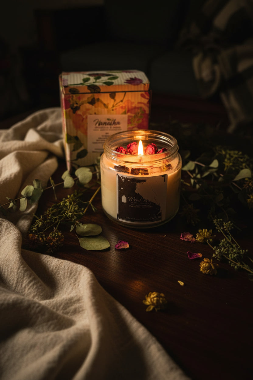 Wood Wick Luxury Jar Candle | Cannaga Essential Oil | Aromatherapy Home Fragrance