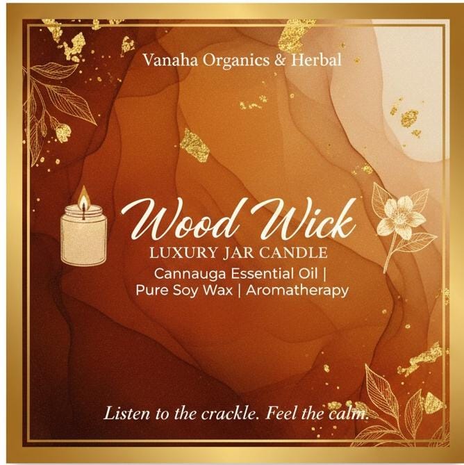 Wood Wick Luxury Jar Candle | Cannaga Essential Oil | Aromatherapy Home Fragrance