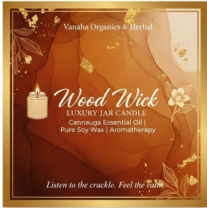 Wood Wick Luxury Jar Candle | Cannaga Essential Oil | Aromatherapy Home Fragrance