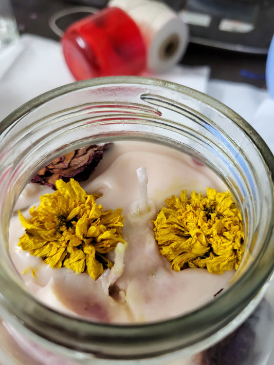 Aromatherapy marigold jar candles