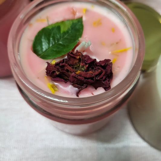 Aromatic rose jar candles